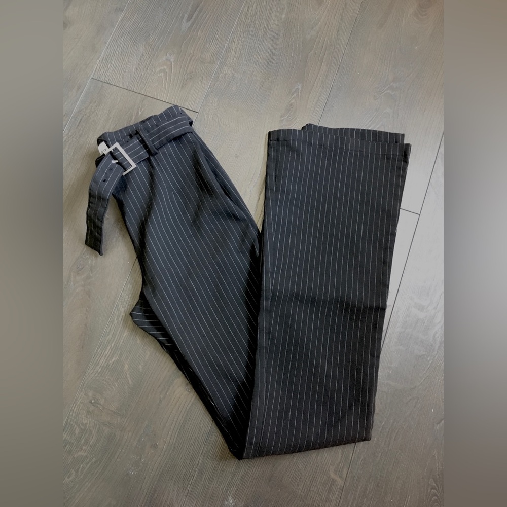 Princess Polly 🖤 Pagano Pinstripe Flare Pants Black